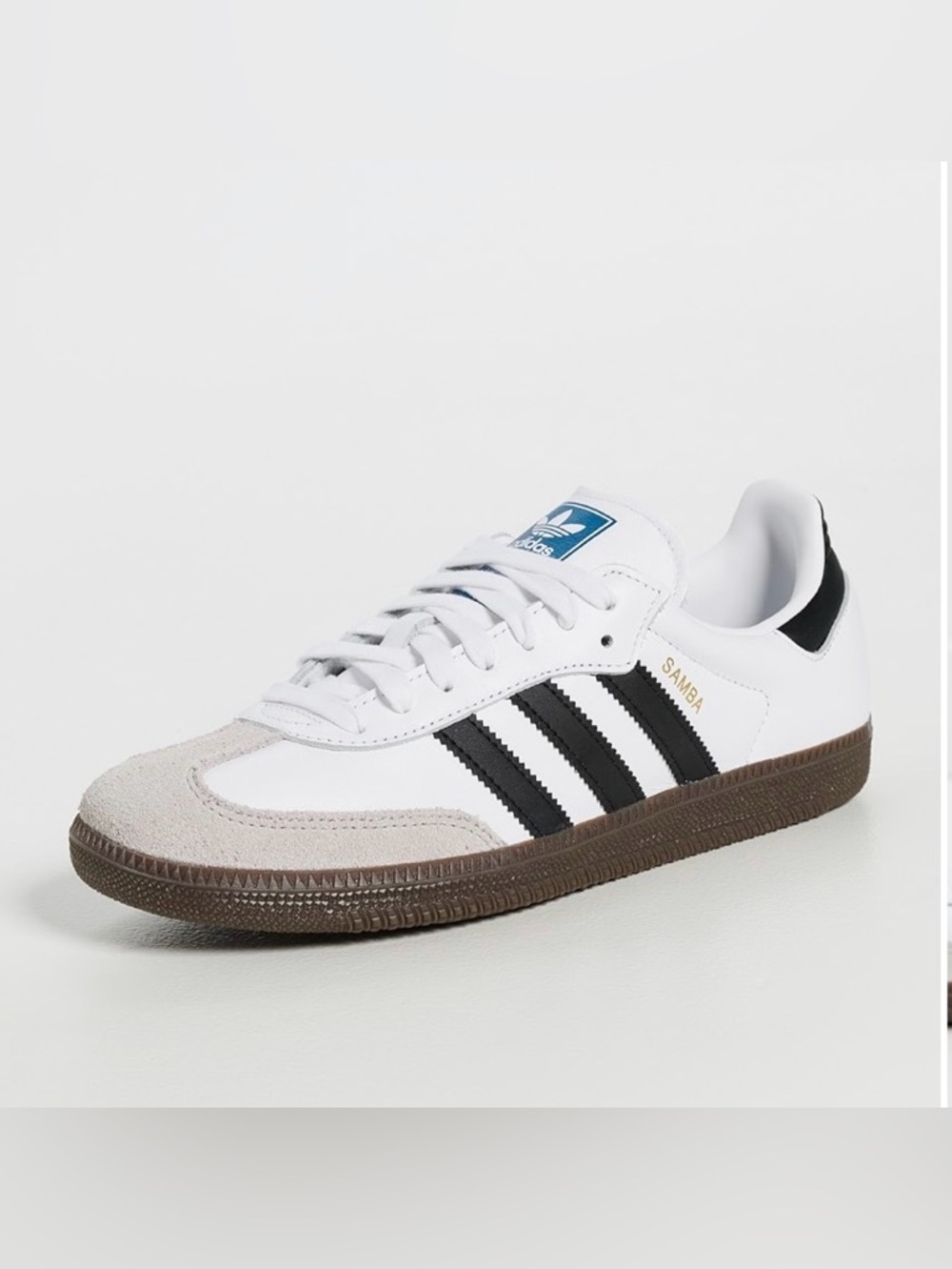 adidas White and Black Low-Top Sneakers with Brown Outsoles
